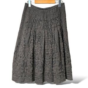 COMRAGS 100% Wool Circle Skirt Fully Lined Tulle Layer Hidden Back Zip Sz M